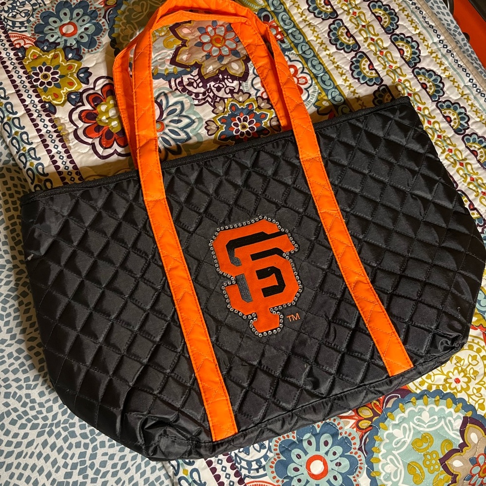 San Francisco Giants Black and Orange Quilted Tote Bag